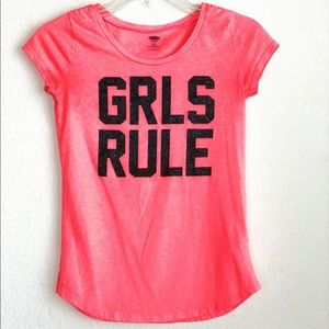 Old Navy Girls Graphic Curved-Hem Tee (EUC)